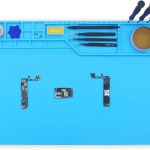 VOTCT Large Silicone Repair Mat Heat Resistant 932℉, Soldering Mat Has Magnetic Area and Multiple Parts Storage Areas For Repair Watch, Phone Other Electronic Product. Light Blue, Size: 17 x 12 Inch